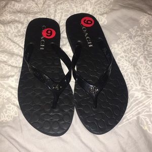 never been worn coach flip flops